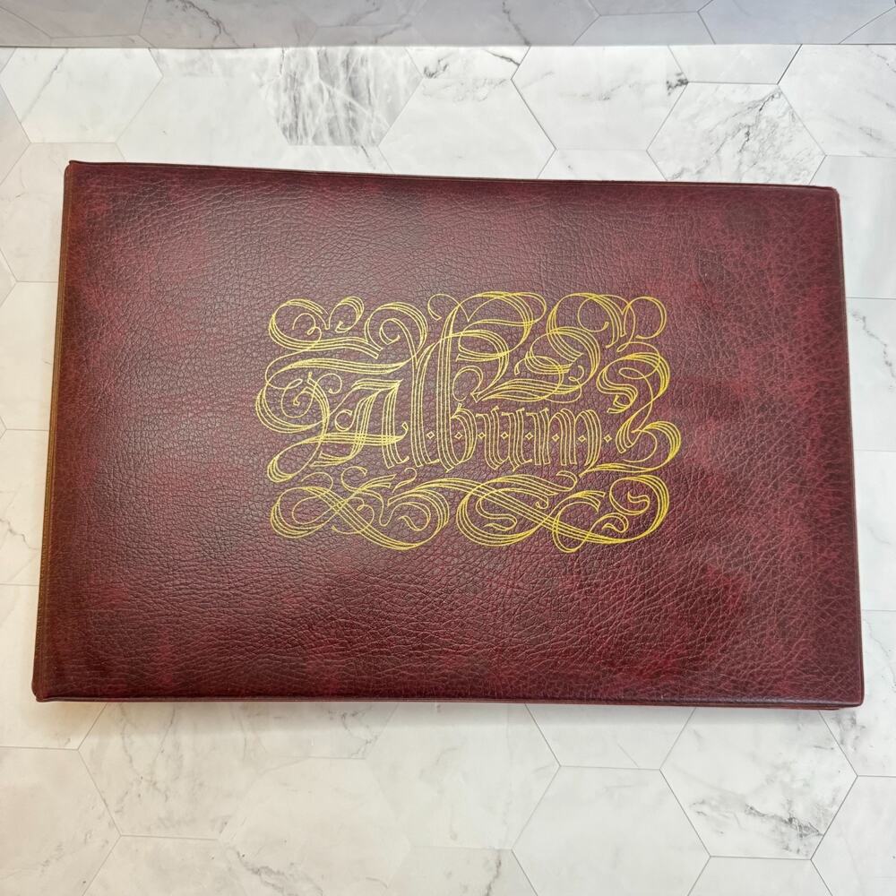Vintage Woolworth 1970s Family Photo Album 13x9" Vinyl Maroon Retro Grandmacore